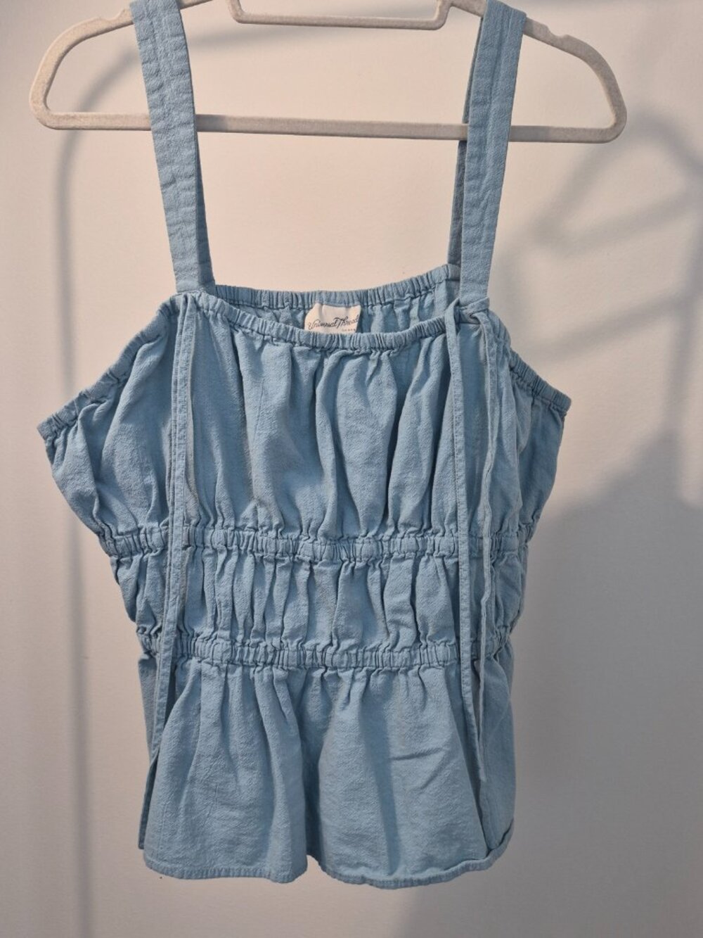 Universal Thread Blue Smocked Peplum Tank Top XXL